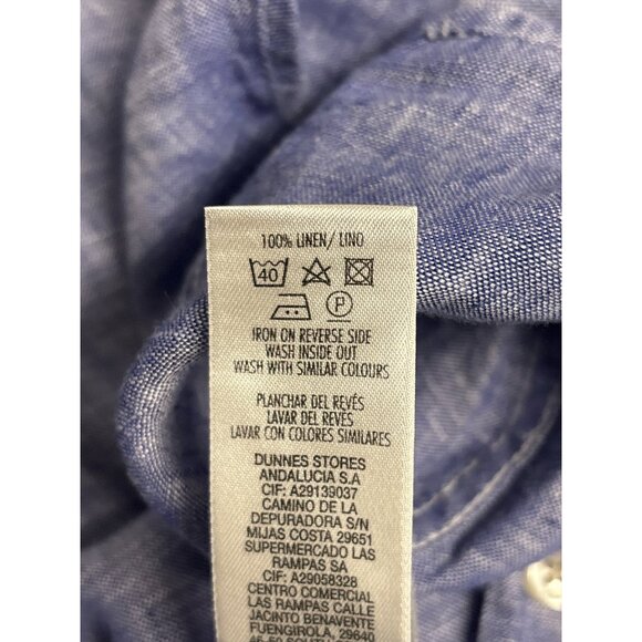 Paul Costelloe Living Regular Fit Mens Short Sleeve Button-Up Shirt Blue - Picture 9 of 11